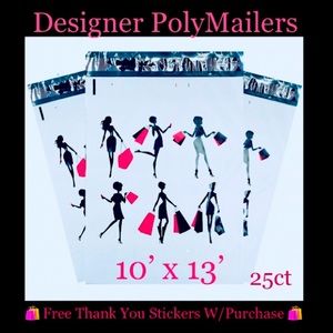 25ct 10x13’ Designer PolyMailers ~BONUS! 25ct Free Thank You Stickers 👛🆕👛